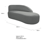 Kit Divã Luna 160cm Lado Direito E 01 Poltrona Base De Ferro