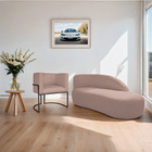 Kit Divã Luna 160cm Lado Direito E 01 Poltrona Base De Ferro