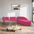 Kit Divã Luna 160cm Lado Direito E 02 Poltronas Base De Ferro