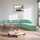 Kit Divã Luna 160cm Lado Direito E 02 Poltronas Base De Ferro