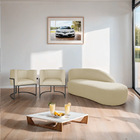 Kit Divã Luna 160cm Lado Direito E 02 Poltronas Base De Ferro