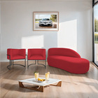 Kit Divã Luna 160cm Lado Direito E 02 Poltronas Base De Ferro