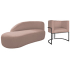 Kit Divã Luna 160cm Lado Esquerdo E 01 Poltrona Base De Ferro