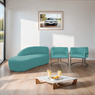 Kit Divã Luna 160cm Lado Esquerdo E 02 Poltronas Base De Ferr