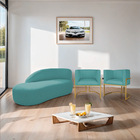 Kit Divã Luna 160cm Lado Esquerdo E 02 Poltronas Base De Ferr