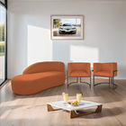 Kit Divã Luna 160cm Lado Esquerdo E 02 Poltronas Base De Ferr