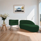 Kit Divã Luna 185cm Lado Direito E 01 Poltrona Base De Ferro