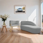 Kit Divã Luna 185cm Lado Direito E 01 Poltrona Base De Ferro