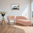 Kit Divã Luna 185cm Lado Direito E 01 Poltrona Base De Ferro