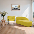 Kit Divã Luna 185cm Lado Direito E 01 Poltrona Base De Ferro