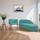 Kit Divã Luna 185cm Lado Direito E 01 Poltrona Base De Ferro