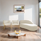 Kit Divã Luna 185cm Lado Direito E 02 Poltronas Base De Ferro