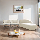 Kit Divã Luna 185cm Lado Direito E 02 Poltronas Base De Ferro