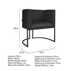 Kit Divã Luna 185cm Lado Direito E 02 Poltronas Base De Ferro
