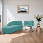 Kit Divã Luna 185cm Lado Esquerdo E 01 Poltrona Base De Ferro