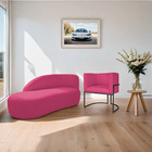 Kit Divã Luna 185cm Lado Esquerdo E 01 Poltrona Base De Ferro