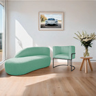 Kit Divã Luna 185cm Lado Esquerdo E 01 Poltrona Base De Ferro