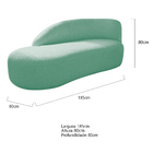 Kit Divã Luna 185cm Lado Esquerdo E 01 Poltrona Base De Ferro