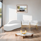 Kit Divã Luna 185cm Lado Esquerdo E 02 Poltronas Base De Ferr