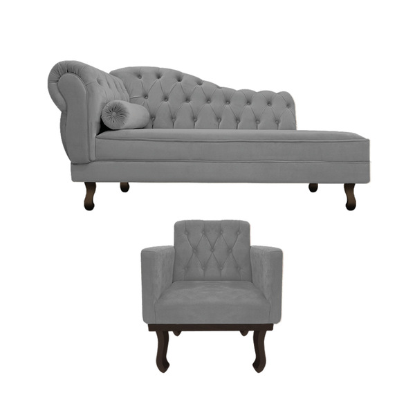 Kit Diva Recamier Diana 120cm Lado Direito E 1 Poltrona Class