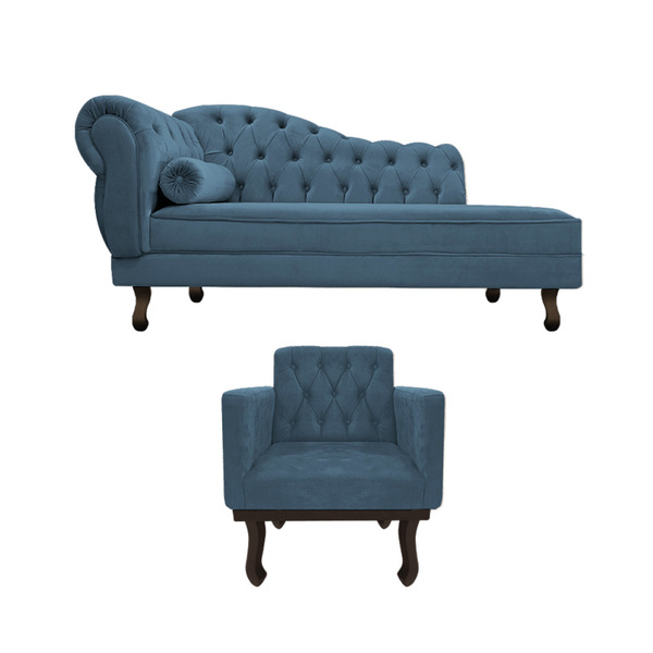 Kit Diva Recamier Diana 120cm Lado Direito E 1 Poltrona Class