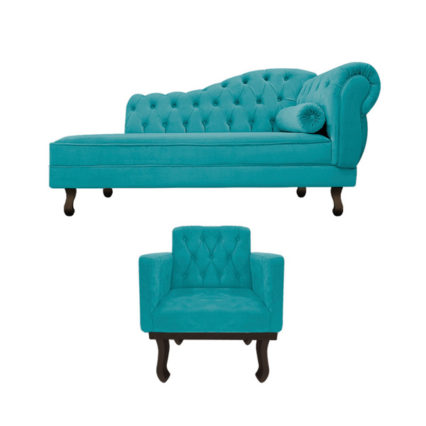 Kit Diva Recamier Diana 120cm Lado Esquerdo E 1 Poltrona Clas