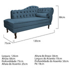 Kit Diva Recamier Diana 120cm Lado Esquerdo E 2 Poltrona Clas