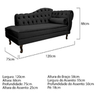 Kit Diva Recamier Diana 120cm Lado Esquerdo E 2 Poltrona Clas