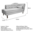 Kit Diva Recamier Diana 120cm Lado Esquerdo E 2 Poltrona Clas