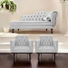 Kit Diva Recamier Diana 120cm Lado Esquerdo E 2 Poltrona Clas