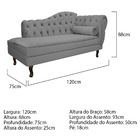 Kit Diva Recamier Diana 120cm Lado Esquerdo E 2 Poltronas Cla