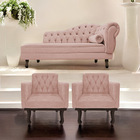 Kit Diva Recamier Diana 120cm Lado Esquerdo E 2 Poltronas Cla