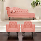 Kit Diva Recamier Diana 140cm Lado Direito E 02 Poltronas Cla