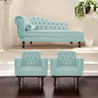 Kit Diva Recamier Diana 140cm Lado Direito E 02 Poltronas Cla