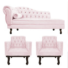 Kit Diva Recamier Diana 140cm Lado Direito E 02 Poltronas Cla