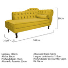 Kit Diva Recamier Diana 140cm Lado Esquerdo E 02 Poltronas Cl