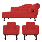 Kit Diva Recamier Diana 140cm Lado Esquerdo E 02 Poltronas Cl