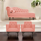 Kit Diva Recamier Diana 160cm Lado Direito E 02 Poltronas Cla