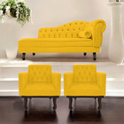 Kit Diva Recamier Diana 160cm Lado Esquerdo E 02 Poltronas Cl