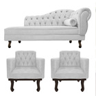 Kit Diva Recamier Diana 160cm Lado Esquerdo E 02 Poltronas Cl