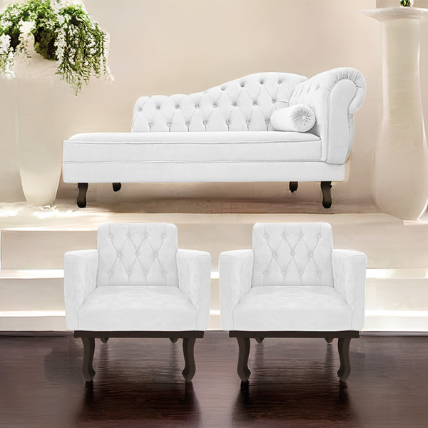 Kit Diva Recamier Diana 185cm Lado Esquerdo E 02 Poltronas Cl