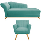 Kit Diva Recamier Vanessa 140cm Lado Direito E 01 Poltrona La