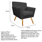 Kit Diva Recamier Vanessa 140cm Lado Direito E 02 Poltronas L