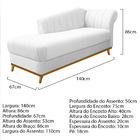 Kit Diva Recamier Vanessa 140cm Lado Esquerdo E 01 Poltrona L