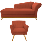 Kit Diva Recamier Vanessa 140cm Lado Esquerdo E 01 Poltrona L