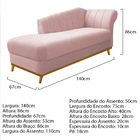 Kit Diva Recamier Vanessa 140cm Lado Esquerdo E 01 Poltrona L