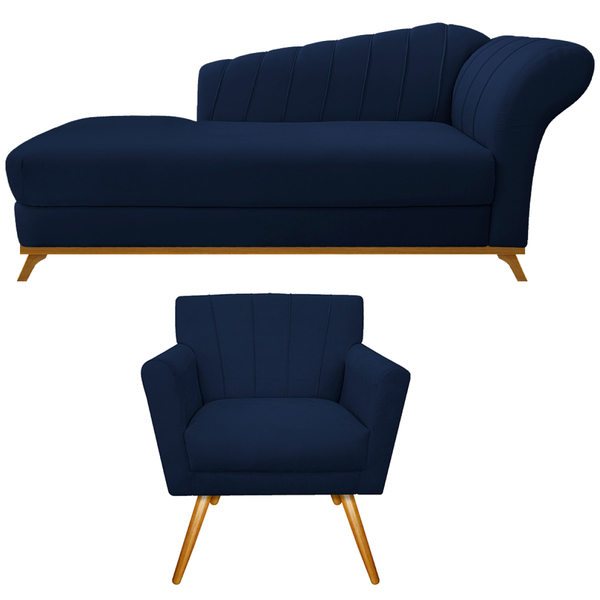 Kit Diva Recamier Vanessa 140cm Lado Esquerdo E 01 Poltrona L