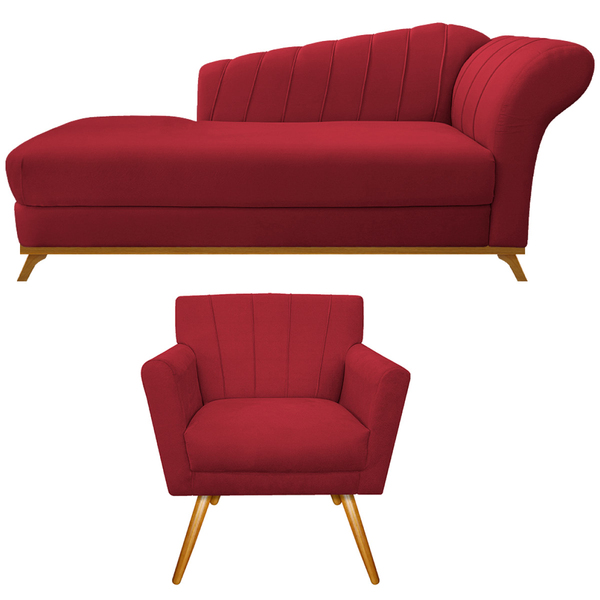 Kit Diva Recamier Vanessa 140cm Lado Esquerdo E 01 Poltrona L