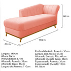Kit Diva Recamier Vanessa 140cm Lado Esquerdo E 01 Poltrona L