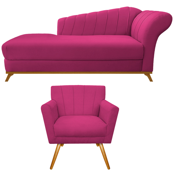 Kit Diva Recamier Vanessa 140cm Lado Esquerdo E 01 Poltrona L